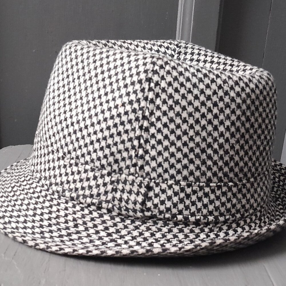 Vintage Men's Houndstooth Fedora Hat